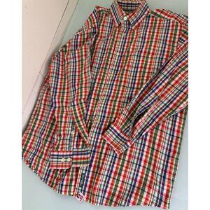 Orvis Heritage Wash Shirt Mens Large L Madras Button Down Long Sleeve Pocket